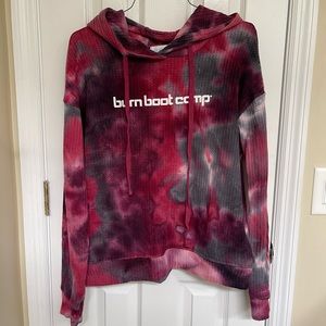 Burn Boot Camp Oversized Tie Dye Waffle Hoodie Size Small